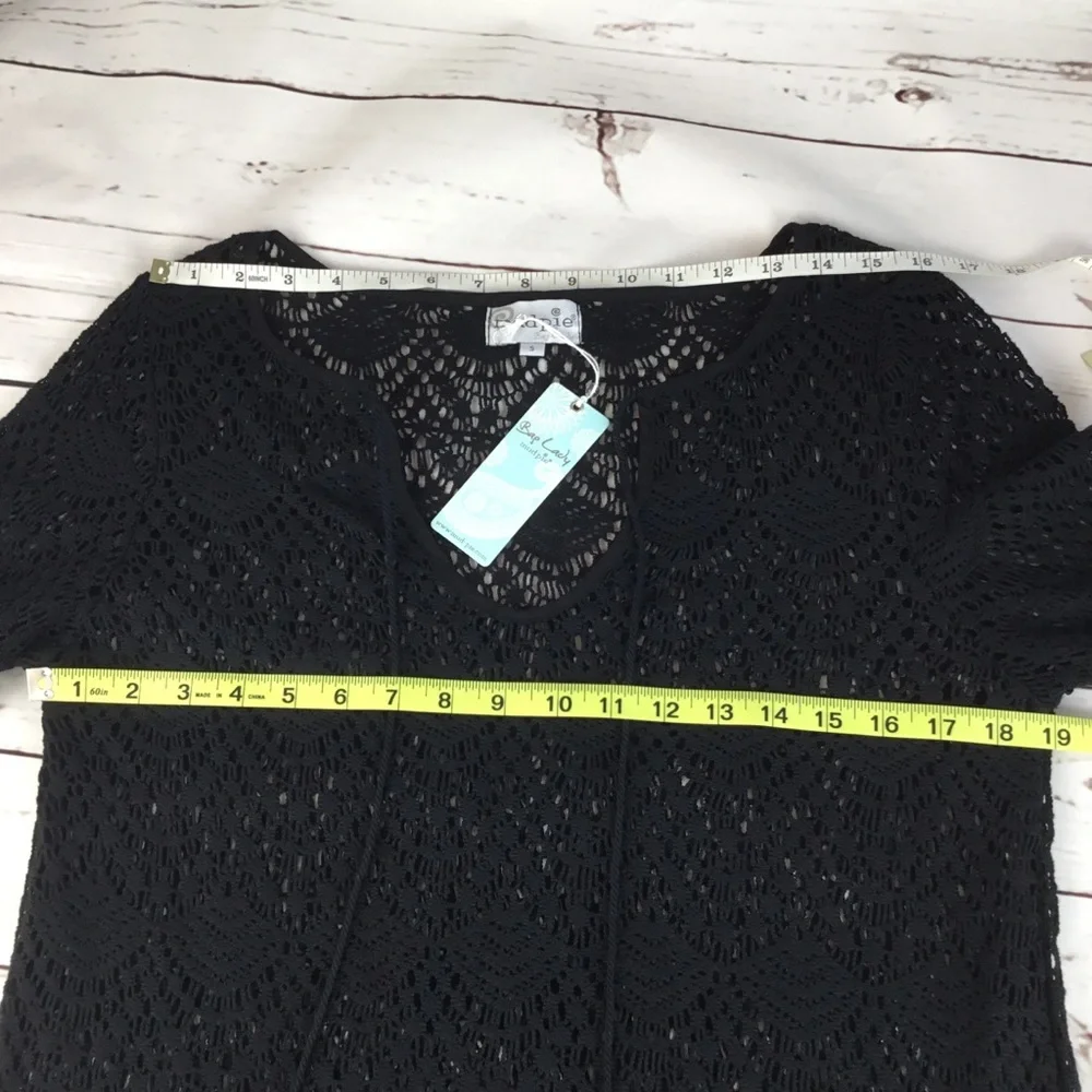 NWT Black Mudpie Emma Crochet‎ Swimsuit Coverup.